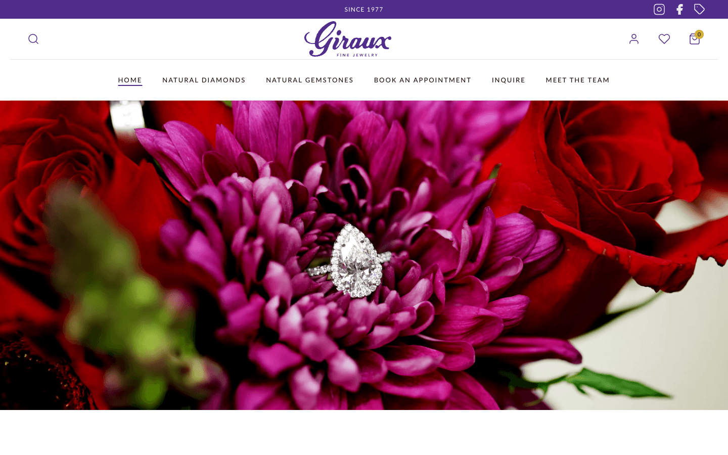 Giraux Fine Jewelry live storefront homepage
